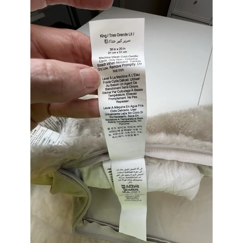 Pottery Barn Faux Shearling Fur KING Sham  NWOT OPEN Pkg